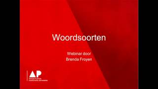 Webinar woordsoorten [upl. by Carmine]