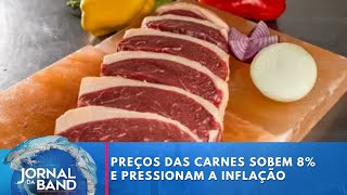 Preços das carnes sobem 8 e pressionam a inflação  Jornal da Band [upl. by Ateval912]