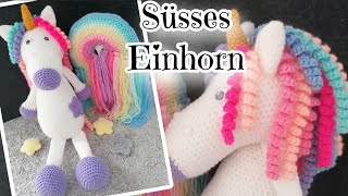 🙋🏻‍♀️🦄 Süsses Einhorn Häkelanleitung Amigurumi [upl. by Aronaele]