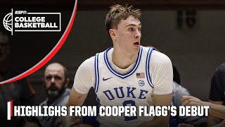 HIGHLIGHTS of Cooper Flagg’s debut for Duke 🎥 18 PTS 7 REB amp 5 AST  ESPN College Basketball [upl. by Mair]