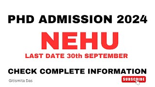 PHD ADMISSION 202425  NORTH EAST HILL UNIVERSITY  NOTIFICATION OUT FOR CENTRAL UNIVERSITY [upl. by Jt600]