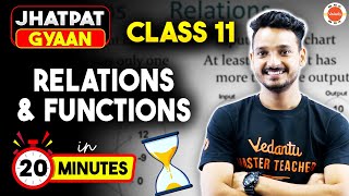 Relations amp Functions in 20 Minutes  Class 12 Maths Chapter 1 One Shot  Jhatphat Gyaan [upl. by Toh315]