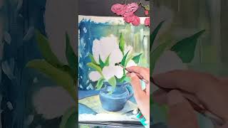 how I made this 😍  tulip flower vase 🌷✨ shorts painting 🎨 yputubeshorts [upl. by Kaela]