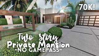 roblox bloxburg  no gamepass two story private modern mansion  70k ꒰exterior build꒱  itapixca [upl. by Dilly]