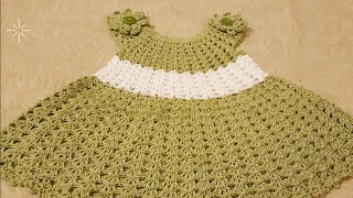 👭VESTIDO A CROCHETganchillo para niñas LasMaravillasdelCrochet [upl. by Akinot]