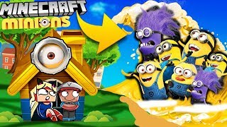 BAZA VS MINIONKI  MINECRAFT TSUNAMI CHALLENGE  Vito VS Bella [upl. by Hobey]