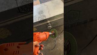 How to open a lock without key 🔐🔓lock key opening open cut drill machine grinder cutting [upl. by Annovoj]