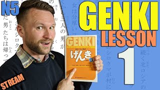 Genki 1 Lesson 1 Grammar Made Clear LIVE [upl. by Ellehcer528]