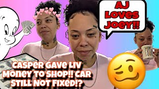 Livs Life Casper BD Joey Sent Money‼️Cant Fix her Car⁉️ AJ Loves Joey‼️ [upl. by Ekyt948]