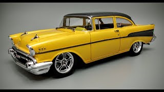 1957 Chevy Bel Air RestoMod 125 Scale Model Kit Build How To Assemble Mask Paint Interior Dashboard [upl. by Judon]