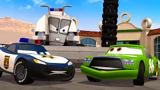 Sheriff McQueen ⚡🚓 Lightning McQueen Vs Chick Hicks [upl. by Drue723]