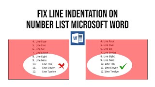 Fix Numbered List Line Indentation On Microsoft Word [upl. by Ursulina]