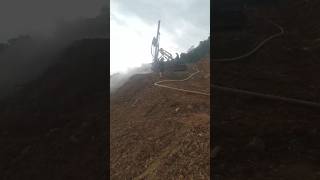 Stone Drilling hitachi sany stonecrusher worksite sabahmalaysiaborneo [upl. by Avan461]