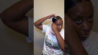 Slick back braided ponytail 😍 naturalhairtutorial cutehairstyle hairstyles [upl. by Lyred]