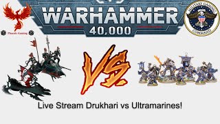 WH40k Comp League Drukhari vs Space Marines [upl. by Akimahs]