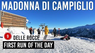 First Run of the Day in Madonna di Campiglio Dolomiti di Brenta [upl. by Muslim]