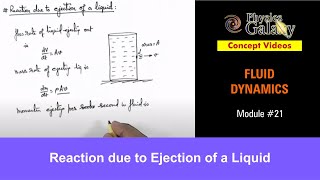 Class 11 Physics  Fluid Dynamics  21 Reaction due to Ejection of a Liquid  For JEE amp NEET [upl. by Bac]