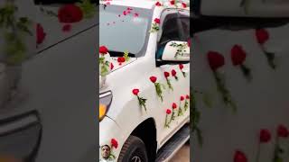 wedding car decoration wedding decoration with fresh flower 🌹🌹ytshorts [upl. by Nylanaj402]