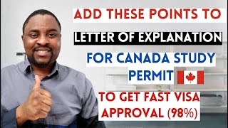 How to Write a Convincing LETTER OF EXPLANATION For CANADA STUDY PERMIT to Get VISA APPROVAL [upl. by Wilfreda]