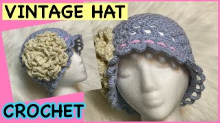 HOW TO CROCHET A CLOCHE HAT  CROCHET HAT  EASY PATTERN CLOCHE HAT  VINTAGE HAT [upl. by Jara]