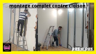 comment poser une contre cloison placo rail montant r48 m48 montage simple [upl. by Niatsirt]