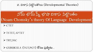 భాషా వికాసంఛామ్ స్కీ సిధ్దాంతం Chomskys Theory Of Language Development [upl. by Roxy]