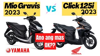 Yamaha MIO Gravis 2023 vs Honda Click 125i 2023  Side by Side Comparison  Quick SpecsPrice  2023 [upl. by Yorel]