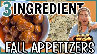 MUST TRY 3 INGREDIENT FALL APPETIZERS  EASY PARTY FOOD  THE EASIEST RECIPES YOU WILL EVER MAKE [upl. by Abbey]