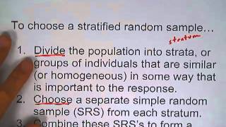 1 2 6 Stratified Random Samples [upl. by Leola]