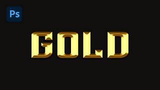 1 Minute Photoshop  Gold Text Effect Photoshop Tutorial [upl. by Joashus]