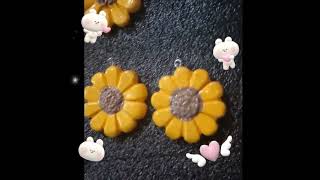 Aretes de Girasoles En foami moldeable [upl. by Leahcimal]