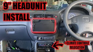 Honda EK Civic 9 Inch Head Unit Install [upl. by Lessard774]