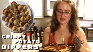 Crunchy Vegan Potato Skin Dippers PartyPerfect Appetizer [upl. by Kimura]