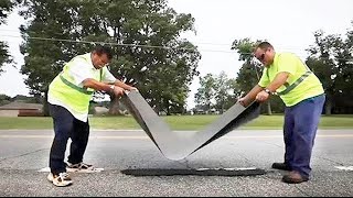 World Amazing Modern Road Repair Patching Construction Asphalting Truck Mega Machines Europe [upl. by Kcirddehs]