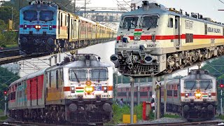 High Speed Train Videos Of Powerful ELECTRIC TRAINS AT Full SPEED  Indian Railways Trains [upl. by Rock]