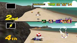 Mario Kart 64  Mushroom Cup 2 players Yoshi amp Toad [upl. by Hudnut385]