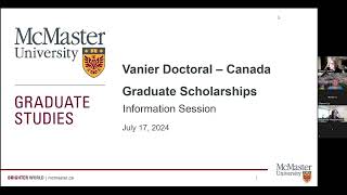 2024 Vanier Graduate Scholarship Information Session [upl. by Eseryt]