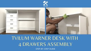 Tvilum Warner Desk with 4 Drawers Assembly Instructions Full StepbyStep Instruction Guide [upl. by Orravan]