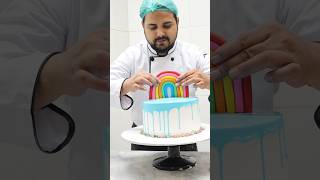 how to make Rainbow cake topper cake Rainbow cake banane ka tarika cakedecorating [upl. by Ardnal]