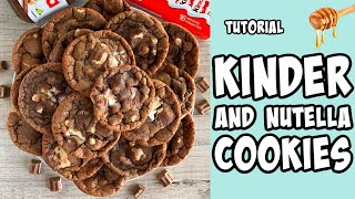 Kinder And Nutella Cookies Recipe tutorial Shorts [upl. by Lertram]