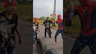 Game to load car tires while drinking Pepsi spiderman death insideout2 cosplay marvel pepsi [upl. by Sebastien]