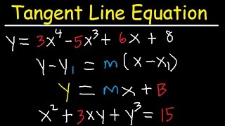 Finding The Tangent Line Equation With Derivatives  Calculus Problems [upl. by Evadne]