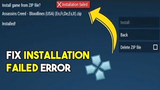 Install game from zip file installation failed error in ppsspp emulator  Install game from zip file [upl. by Mcclenaghan688]