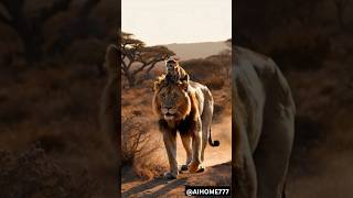 What was on lions back  lion wildlife wildanimals [upl. by Yauq]