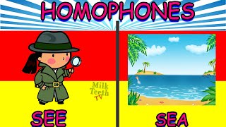 Homophones In English Grammer  Basic Homophones list for class 1 Kids [upl. by Luapnaes]