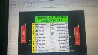 ANALISIS PROGOL 12 SEMANA CONC 716 [upl. by Gillman]