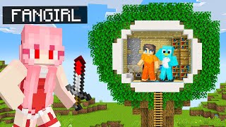 I Built a SECRET TREEHOUSE to Hide From Crazy Fan Girl in Minecraft [upl. by Elsilrac231]