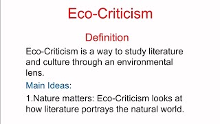 Ecocriticism  A literary theory  in Hindi Urdu [upl. by Mehetabel659]