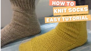 How To Knit Toe Up Socks 2 At A Time Garter Patch Socks Full Tutorial knitsocks knittting [upl. by Essenaj293]