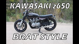 KAWASAKI KZ650 Brat Style by DRUM motorcycles  SOUND and RIDE cafe racer [upl. by Gesner]